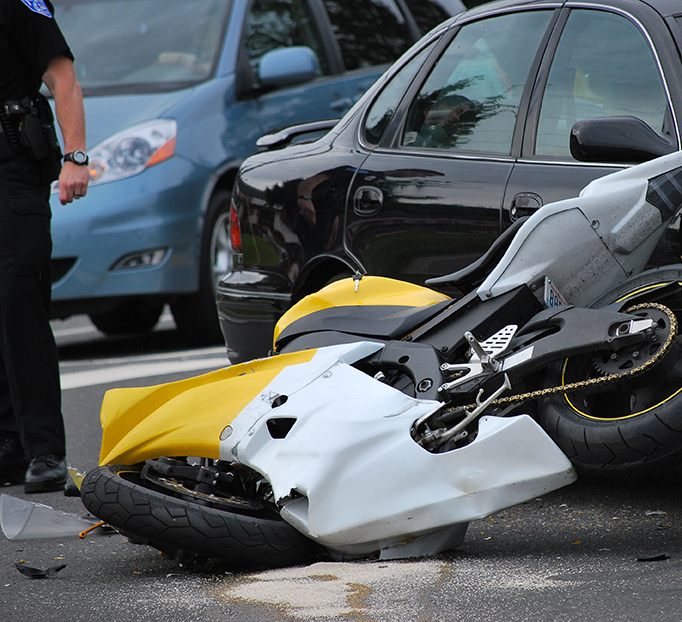 yellow black motorcycle broken after an accident 2023 06 05 21 07 15 utc